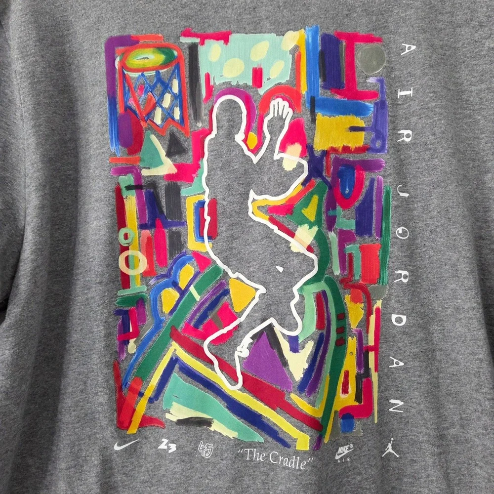 Jordan T-Shirt Grey The Cradle‎ Graphic Art Mens XL